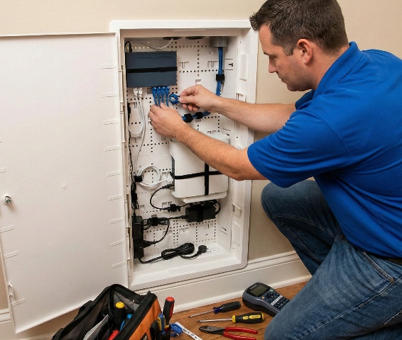 Network setup using media panel