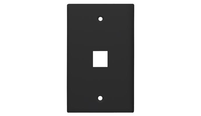 Standard Size Keystone Plate 1 Port, Black, UL