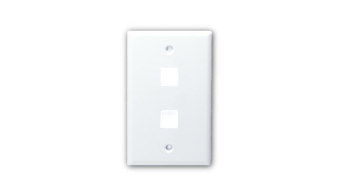 Standard Size Keystone Plate 2 Port, Ultra White UL