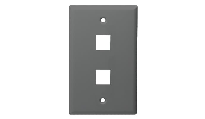 Keystone Midi Plate 2 Port, Gray, UL