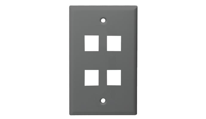 Keystone Midi Plate 4 Port, Gray, UL