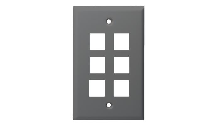Keystone Midi Plate 6 Port, Gray, UL