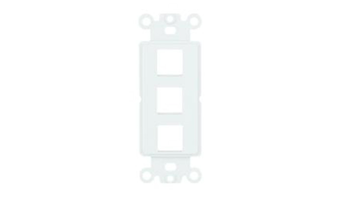 Décor Plate Insert/Strap - 3 port, Ultra White - UL Listed