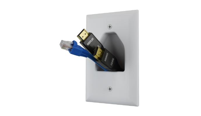 Midsize Recessed Cable Plate White