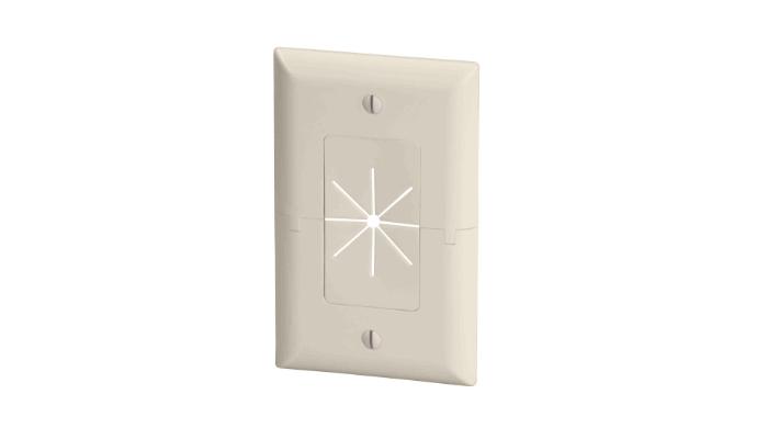 1-Gang Split Plate w/ Flexible Opening, Lite Almond