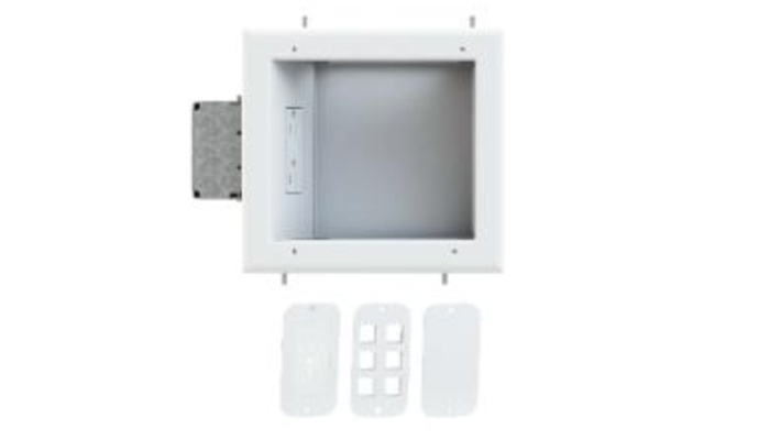 Recessed Media Box with 20 Amp Receptacle, White