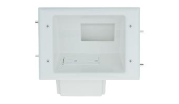 Recessed Low Voltage Mid-Size Plate w/ Duplex Receptacle, White