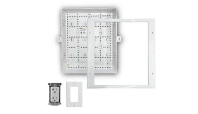 Connected Media Box with duplex power receptacle