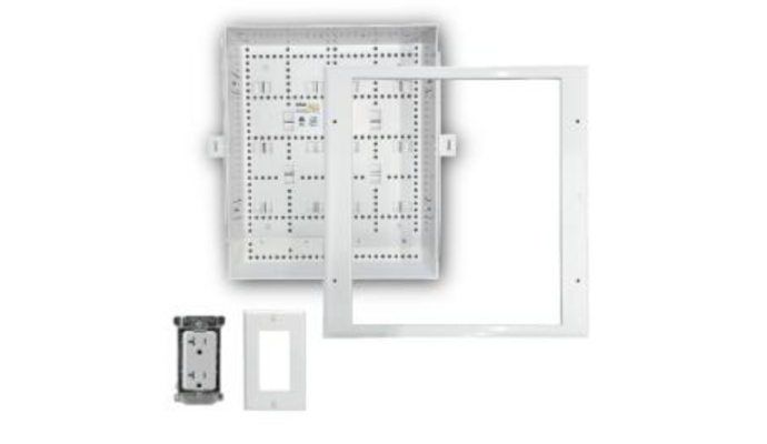Connected Media Box with duplex 20 Amp commercial grade receptacle