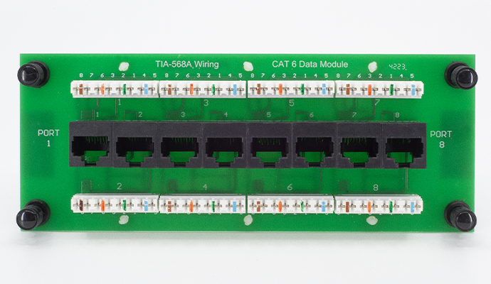 8 Port Cat 6 Data Module - T568A wiring