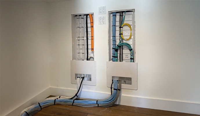 Cable trench installed in a commercial space