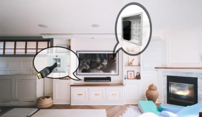 Seamless electrical cable management using media boxes
